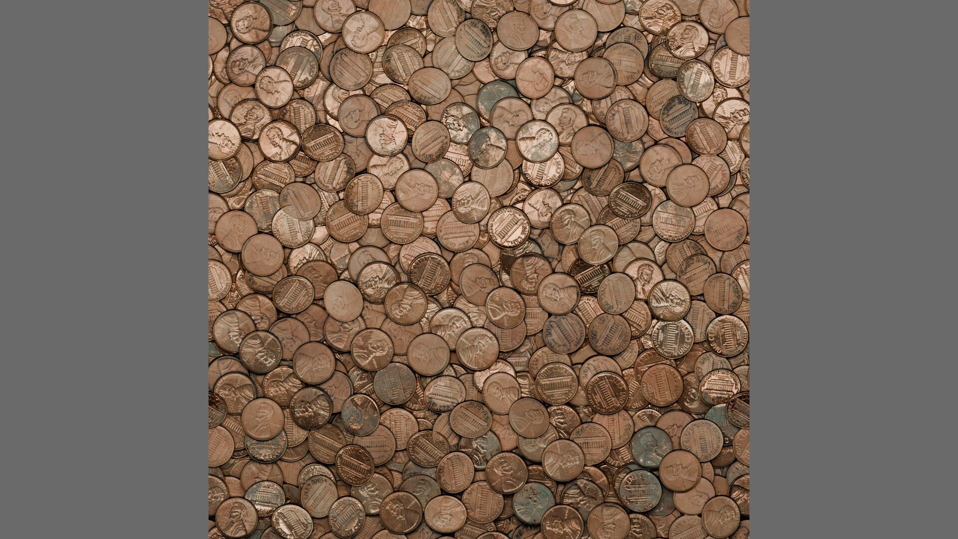 Realistic US Penny Coins Seamless PBR Material Texture_4