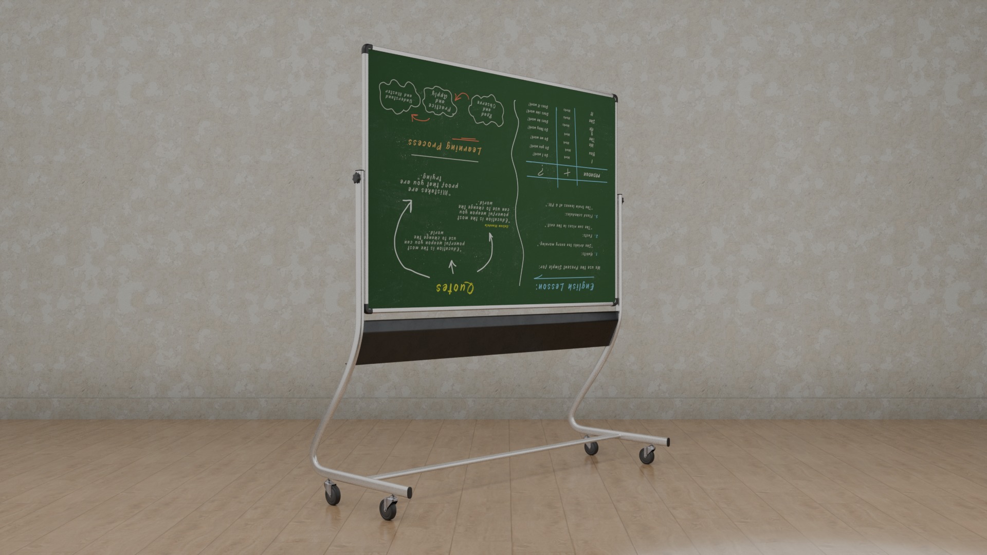 Compact Double-Sided Rectangular -Customizable Writing Board Set 3D Model Collection_17