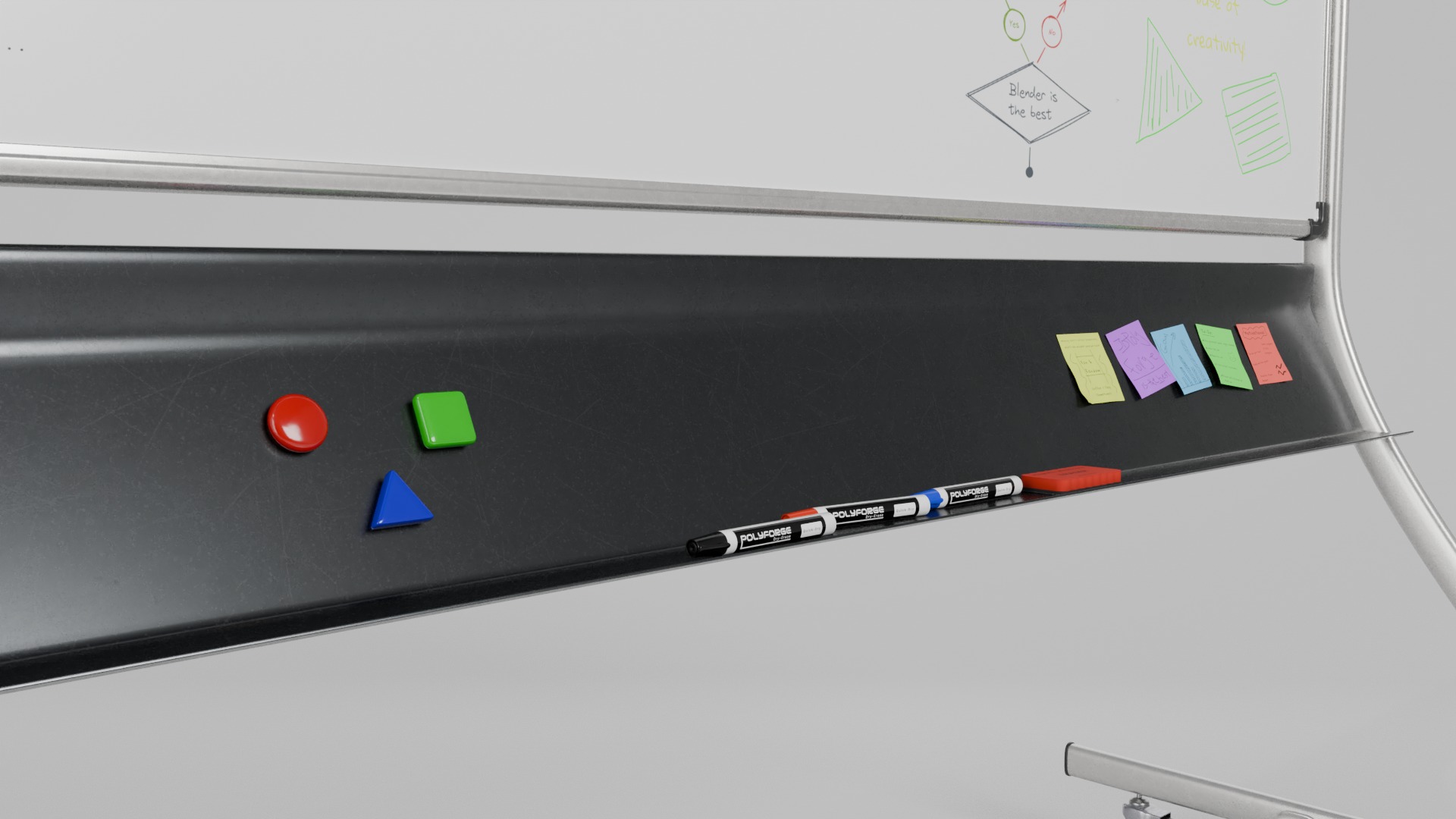 Compact Double-Sided Rectangular -Customizable Writing Board Set 3D Model Collection_29