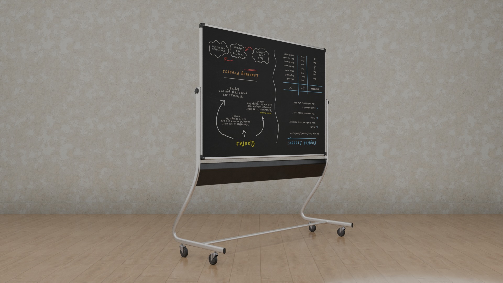 Compact Double-Sided Rectangular -Customizable Writing Board Set 3D Model Collection_8