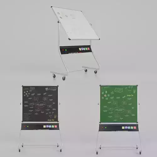 Compact Double-Sided Square - Customizable Writing Board Set 3D Model Collection