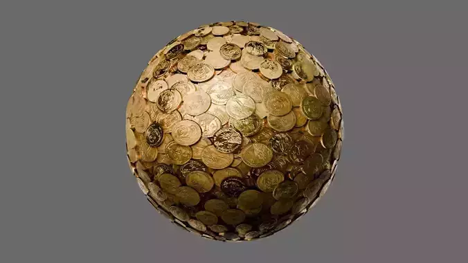 Realistic US Dollar Coins Seamless PBR Material Texture Texture