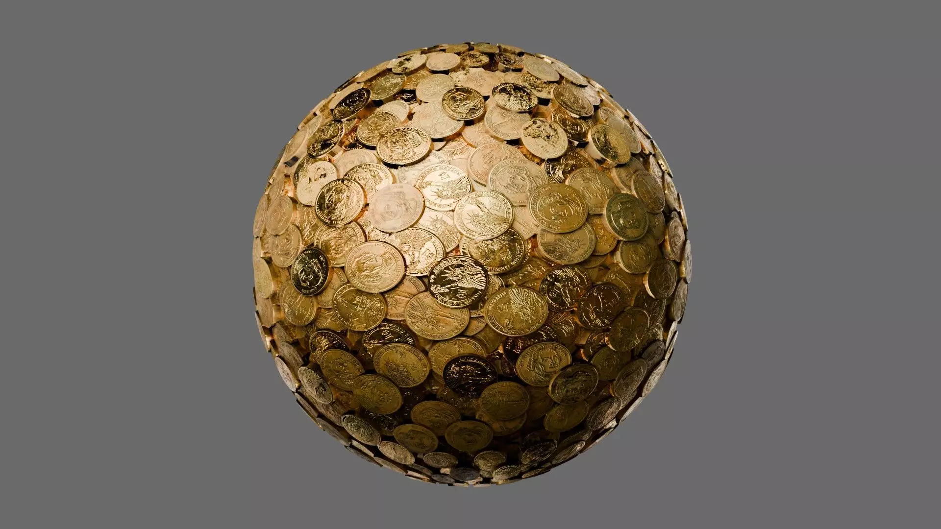 Realistic US Dollar Coins Seamless PBR Material Texture Texture_0