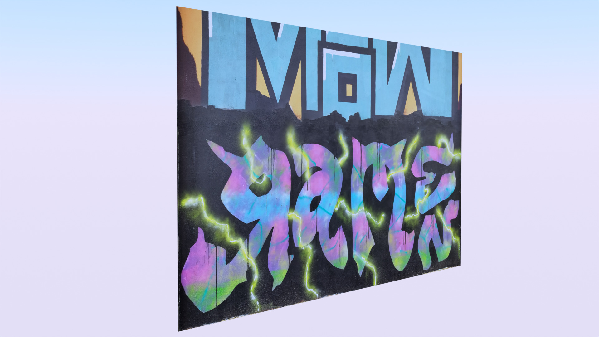 Graffiti wall XV 3D model_2