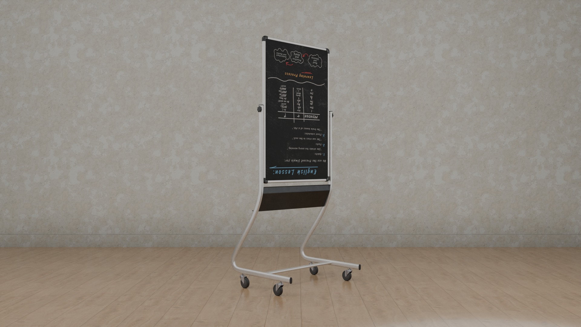 Compact Double-Sided Tall Trio - Customizable Writing Board Set 3D Model Collection_7