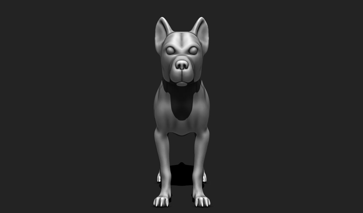 Alert Guard Dog STL - Canine Figure for 3D Printing 3D print model_1