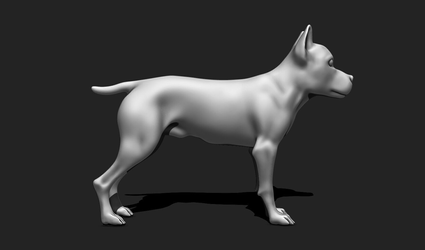 Alert Guard Dog STL - Canine Figure for 3D Printing 3D print model_3