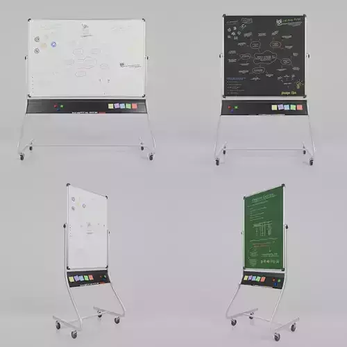 Office Essentials Set - Customizable Double-Sided Writing Boards 3D Model Collection