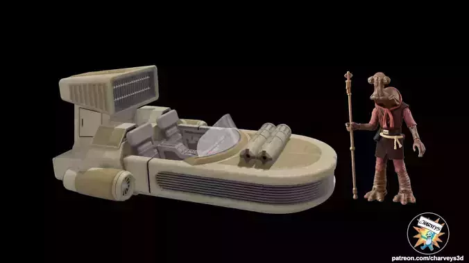 Star Wars Mos Eisley Landspeeder for 4 and 6 inch figures 3D print model
