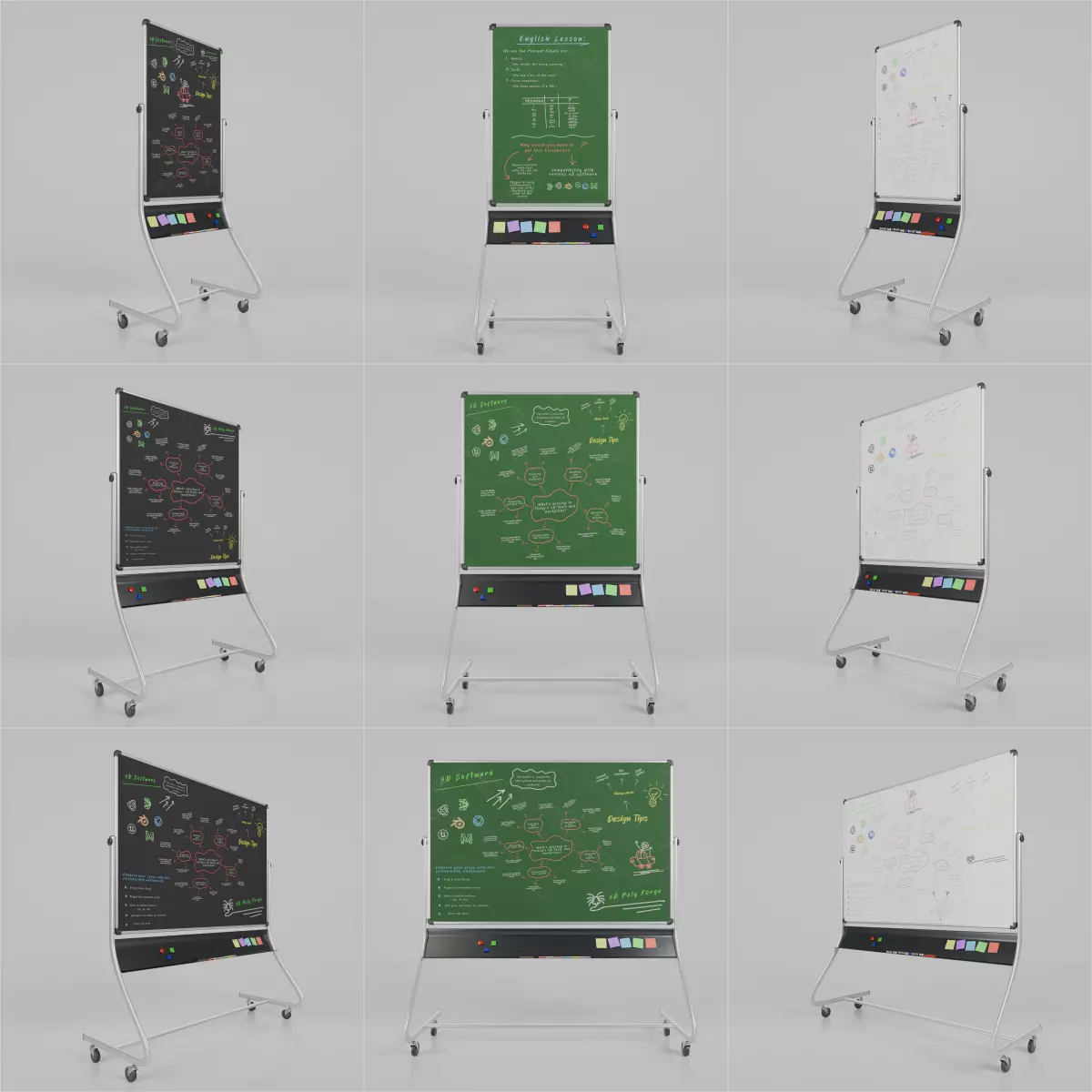 Complete Double-Sided Metal Writing Board Collection _0