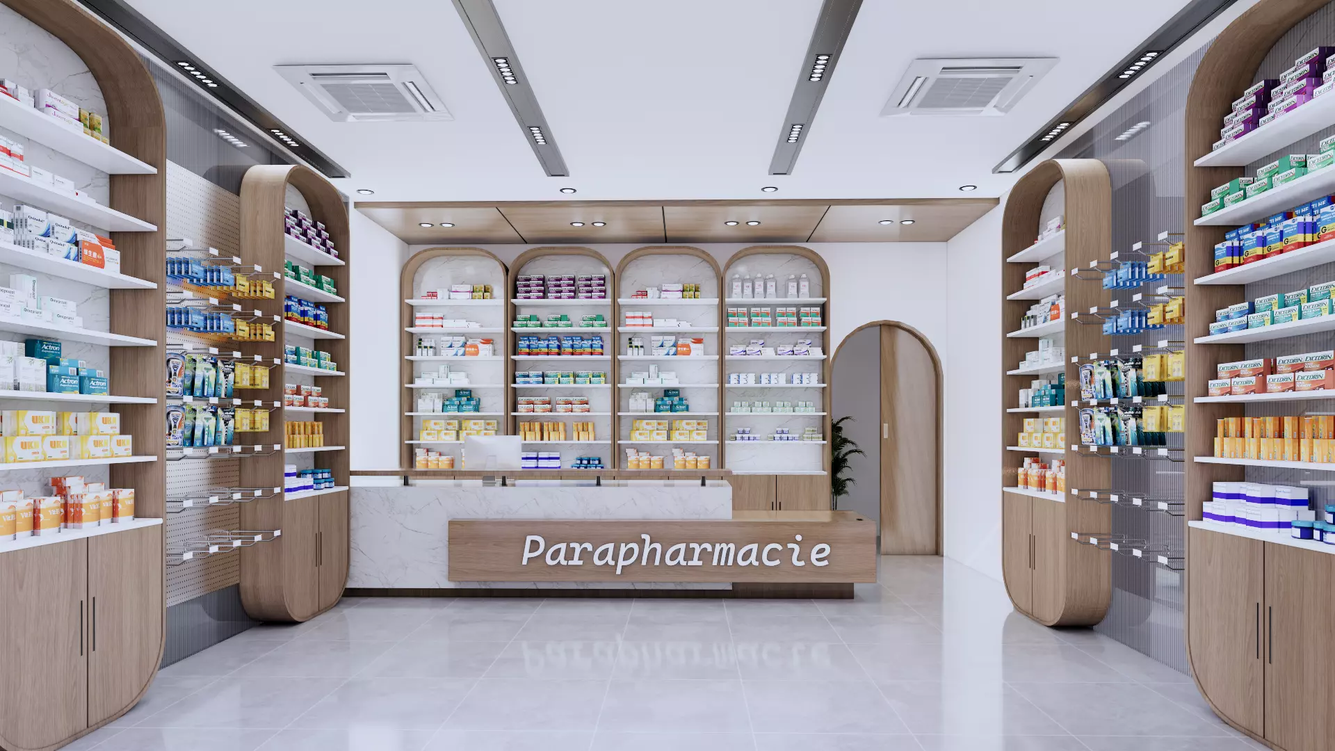 Modern Realistic Pharmacy Interior  3D Model Low-poly 3D model_0