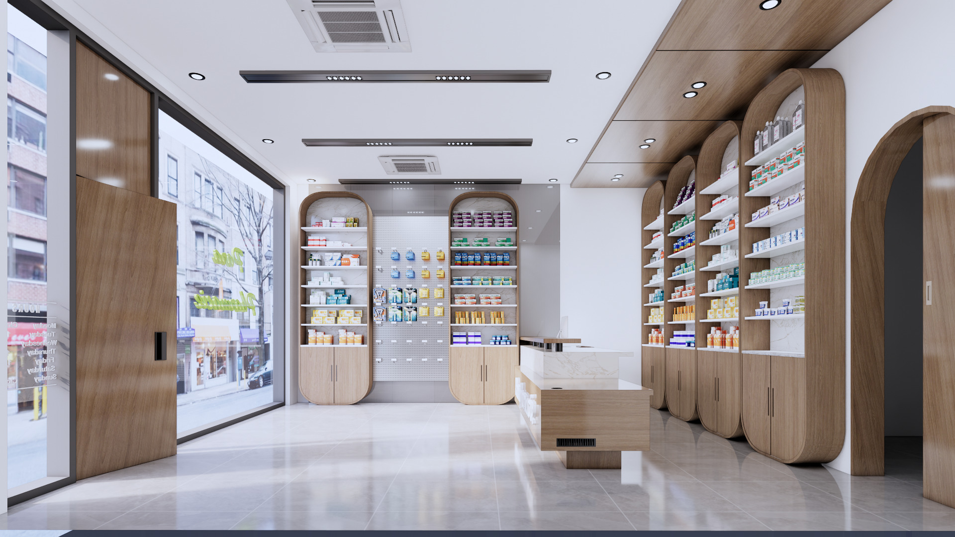 Modern Realistic Pharmacy Interior  3D Model Low-poly 3D model_2
