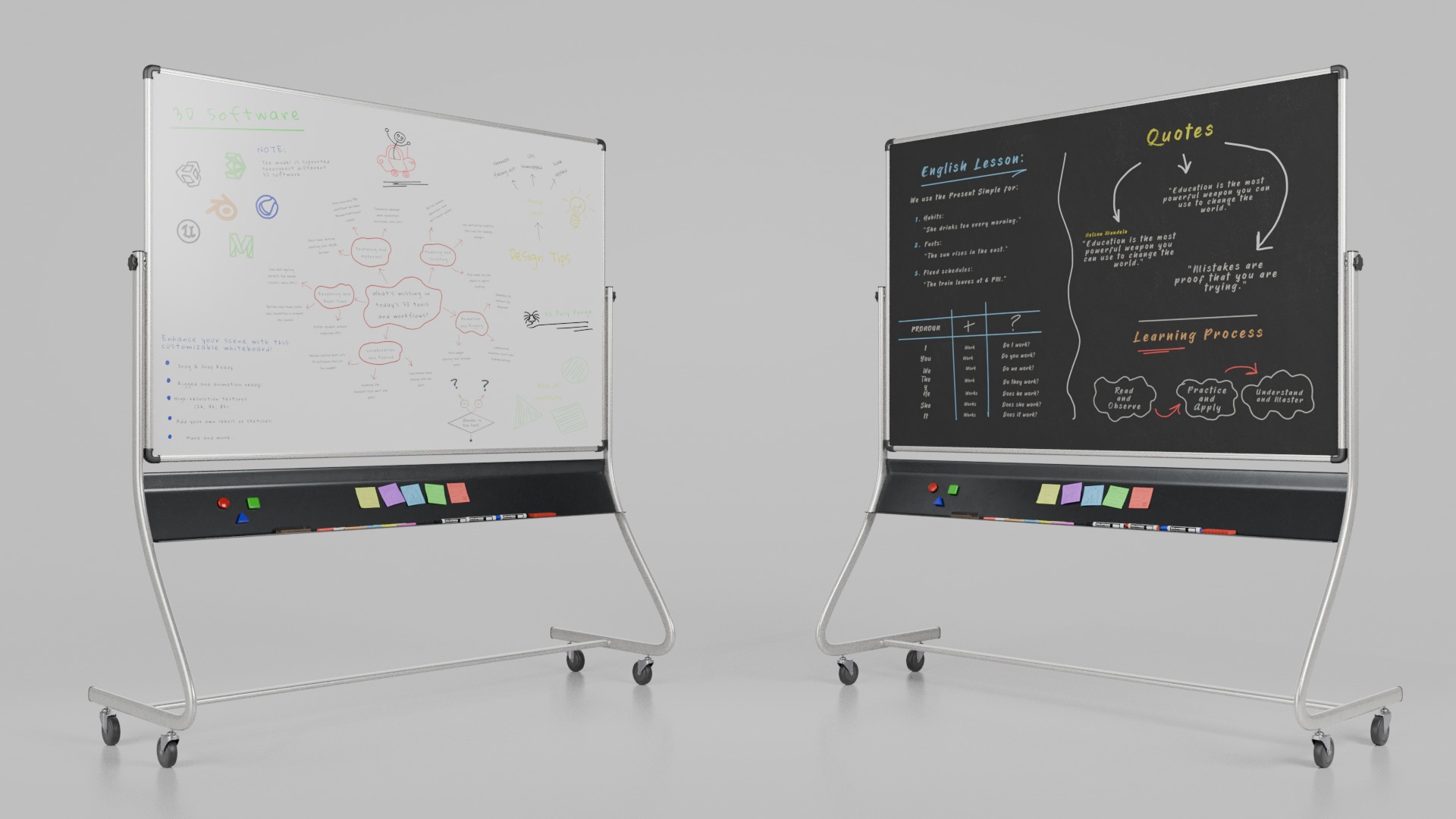 Complete Dual-Sided Chalkboards - Customizable Metal Writing ... _6