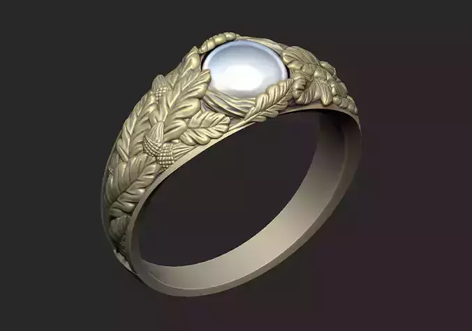 Oak ring design Timber beauty animal eco ancient
