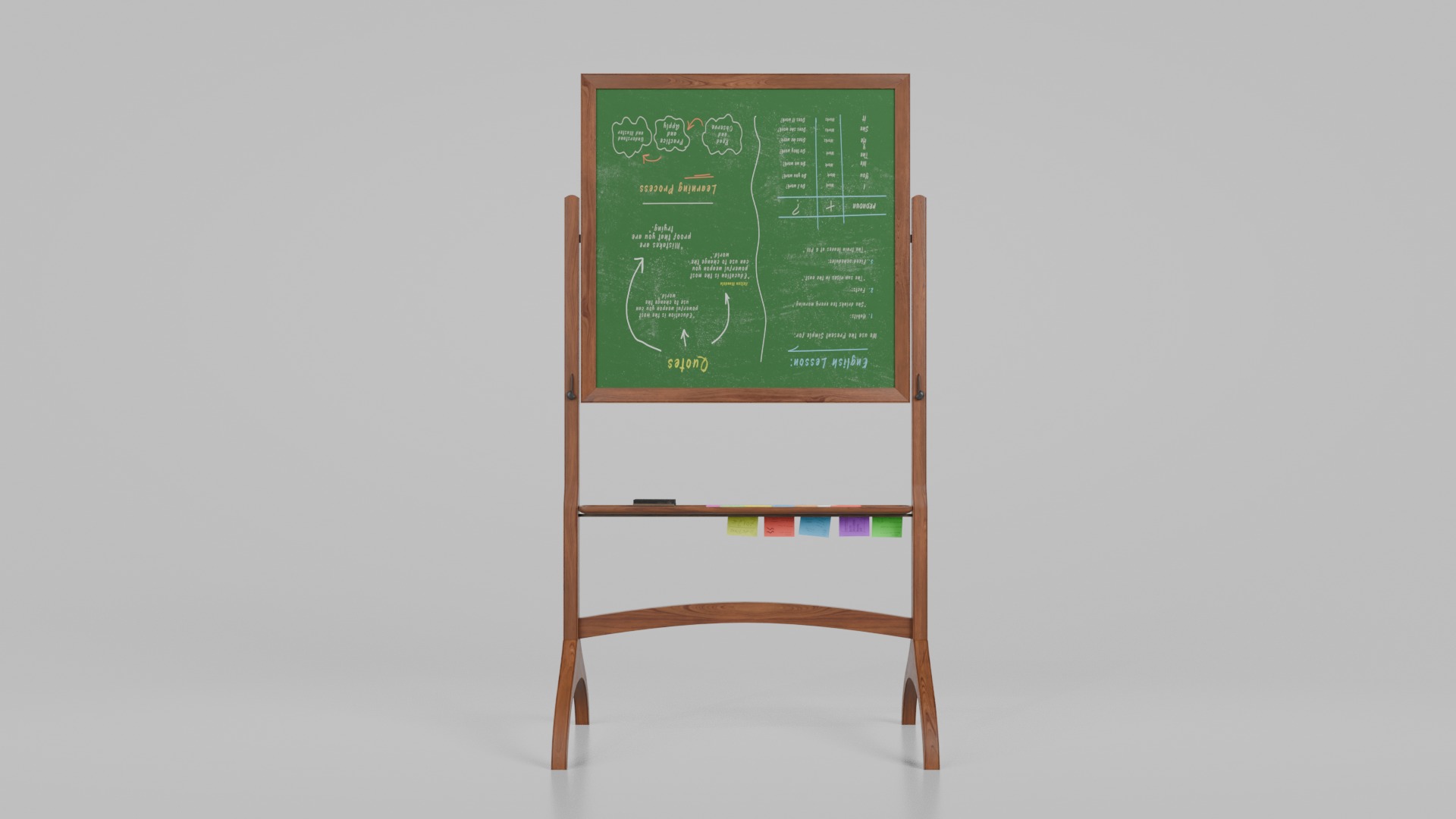 Complete Dual-Sided Chalkboards - Customizable Writing Boards 3D Model Collection_14