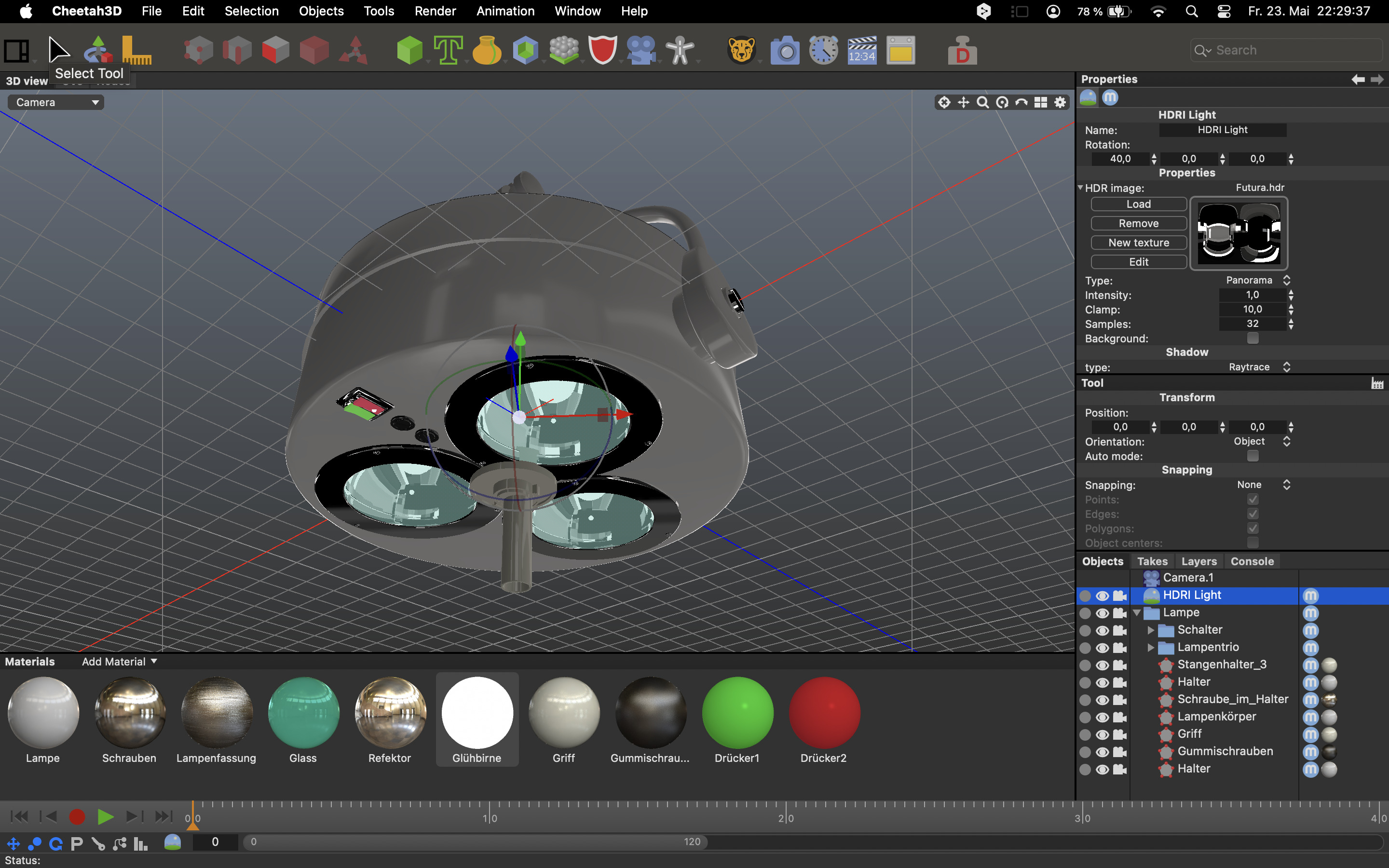 surgical light Free 3D model_1