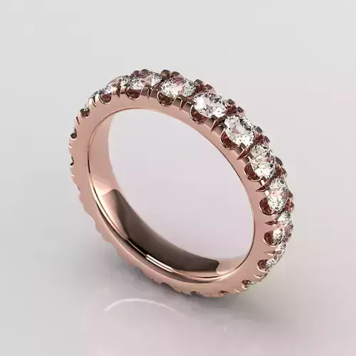 Round 3mm V Narrow Fishtail Eternity Band - Statement Ring 3D print model