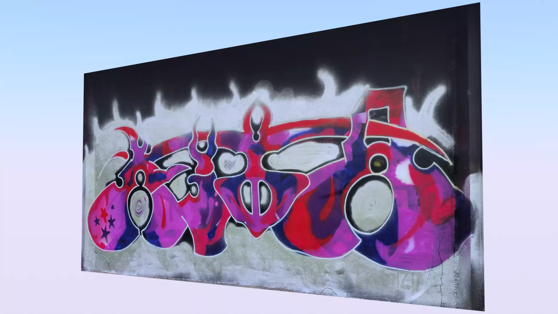 Graffiti wall XVI 3D model
