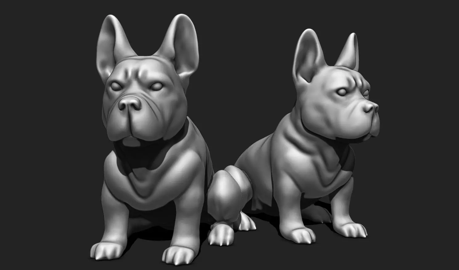 Sitting Dog STL Model - 3D Printable Statue 3D print model
