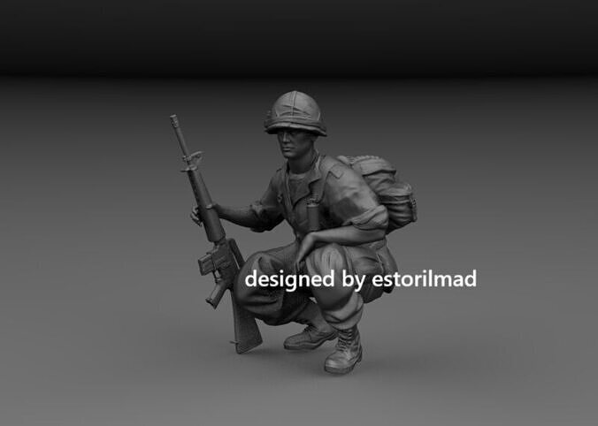 AMERICAN SOLDIER VIETNAM v9 3D print model