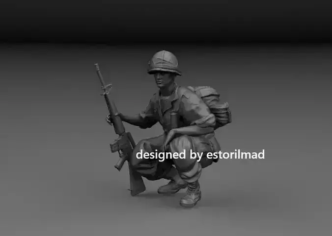 AMERICAN SOLDIER VIETNAM v9 3D print model
