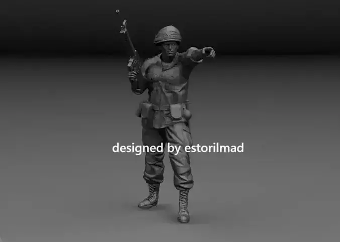 AMERICAN SOLDIER VIETNAM INDICATING POSITION 3D print model