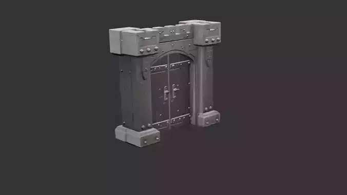 Iron Riveted Castle Gate