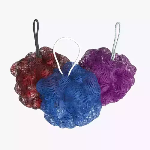 Shower Bath Sponge  Mesh Bathroom Sponge Low-poly 3D model