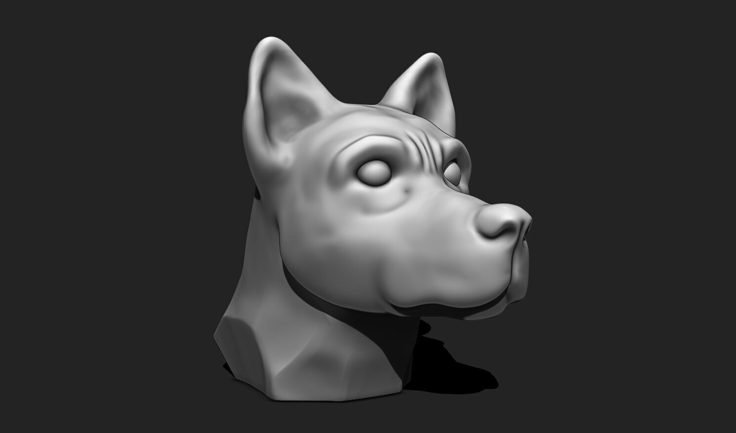 Dog Head STL - 3D Print Ready 3D print model_2