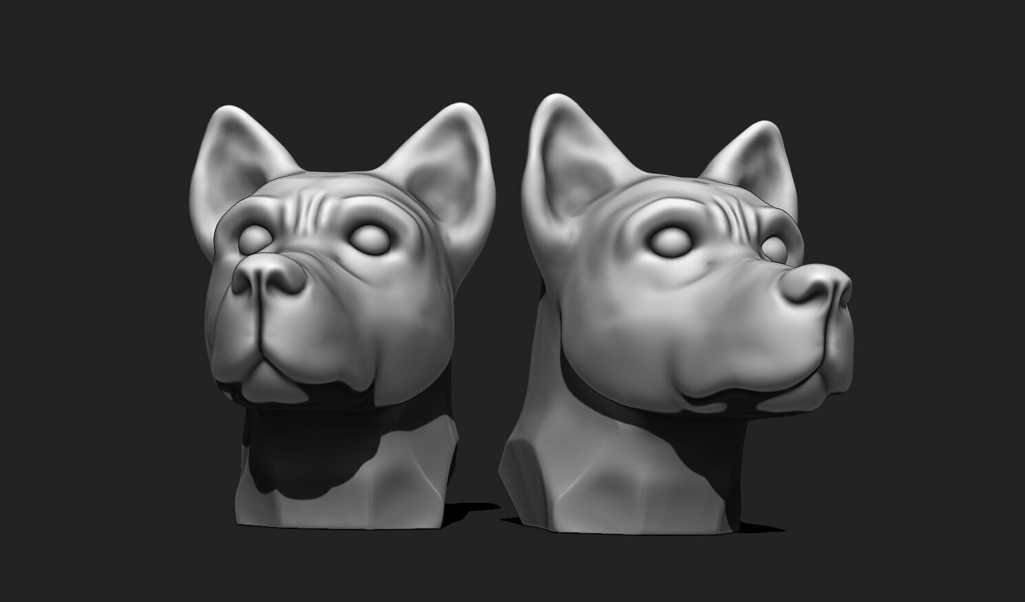 Dog Head STL - 3D Print Ready 3D print model_10