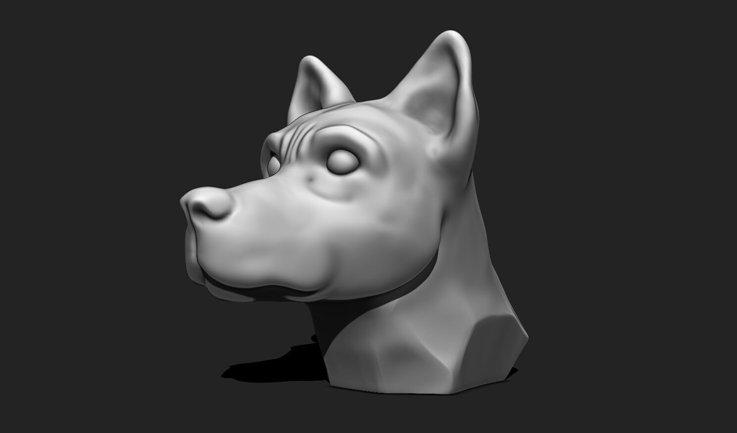 Dog Head STL - 3D Print Ready 3D print model_8