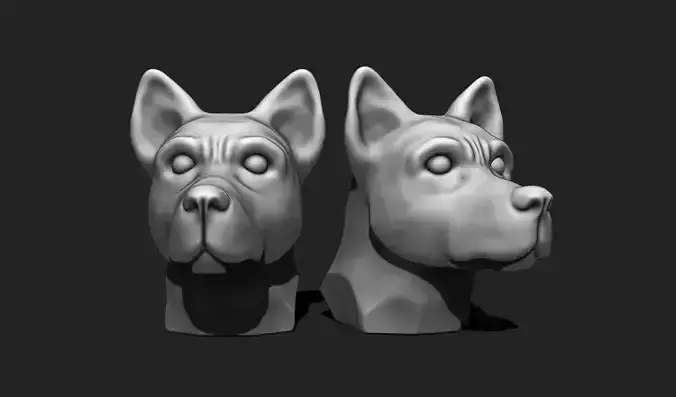 Dog Head STL - 3D Print Ready
