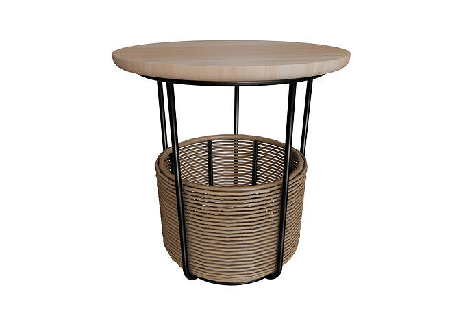 Modern Woven Basket Side Table 3D model