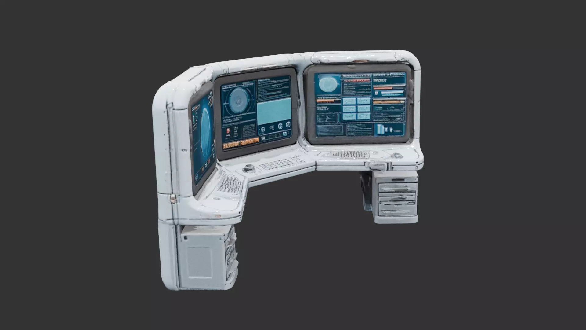 Sci Fi Research Console Low-poly 3D model