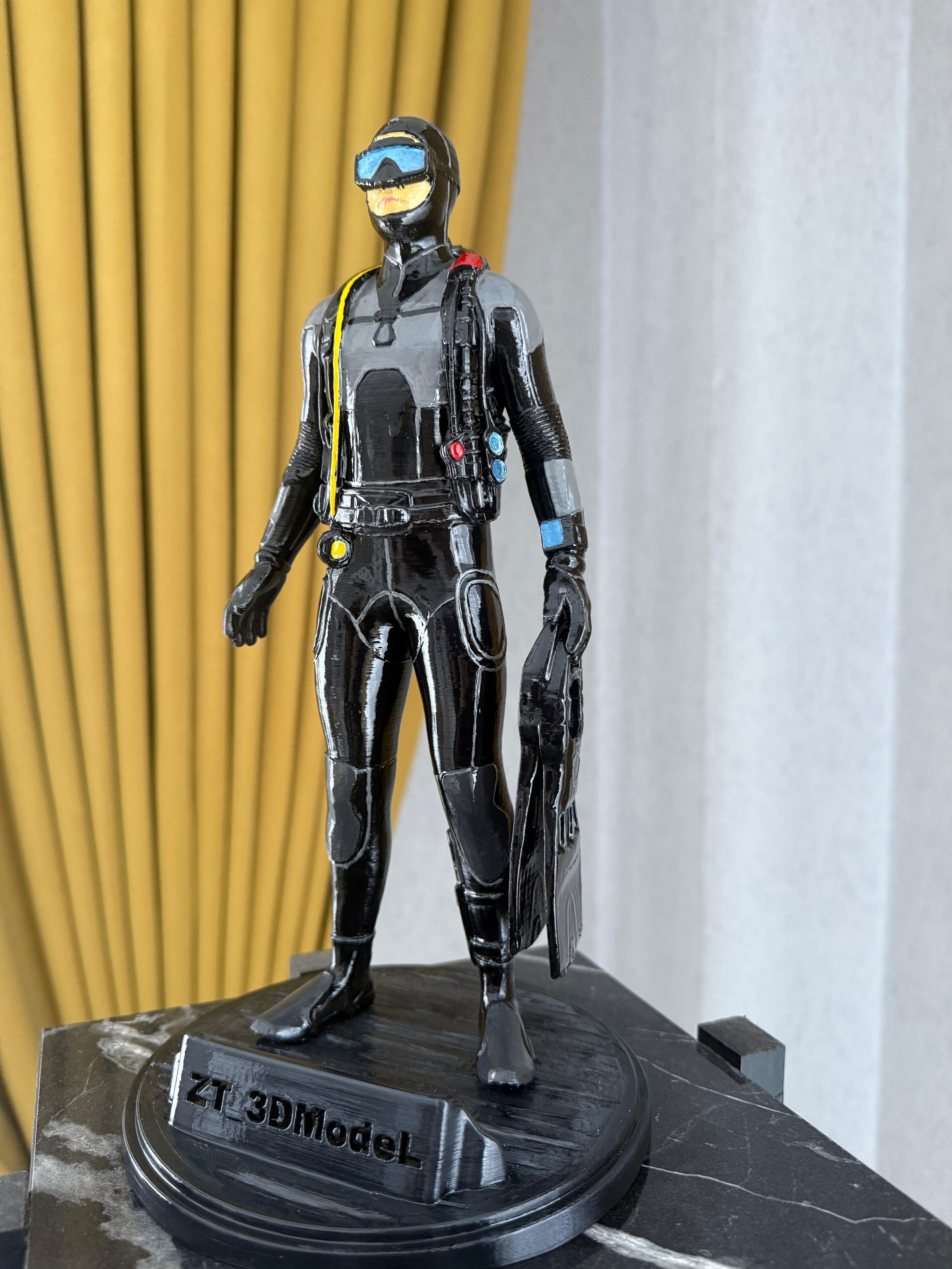 Fully Detailed 3D Scuba Diver Model 3D print model_2