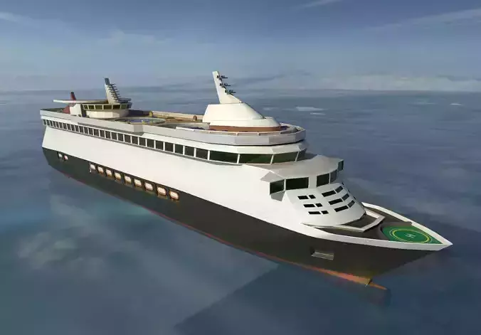 Realistic Cruise Ship 3D Model