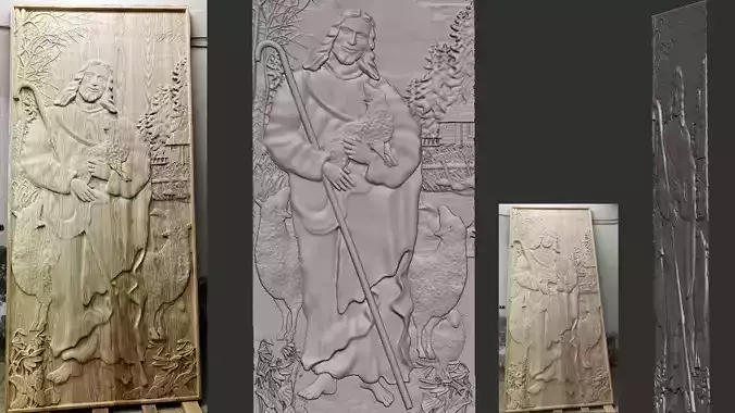 Church door Jesus- the Good Shepherd