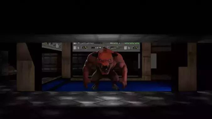  Retro Demon 3D Model Classic Doom Inspired Pinky Game-Ready Low-poly 3D model