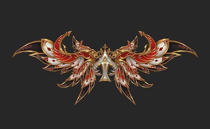 Wing 244 Low-poly 3D model