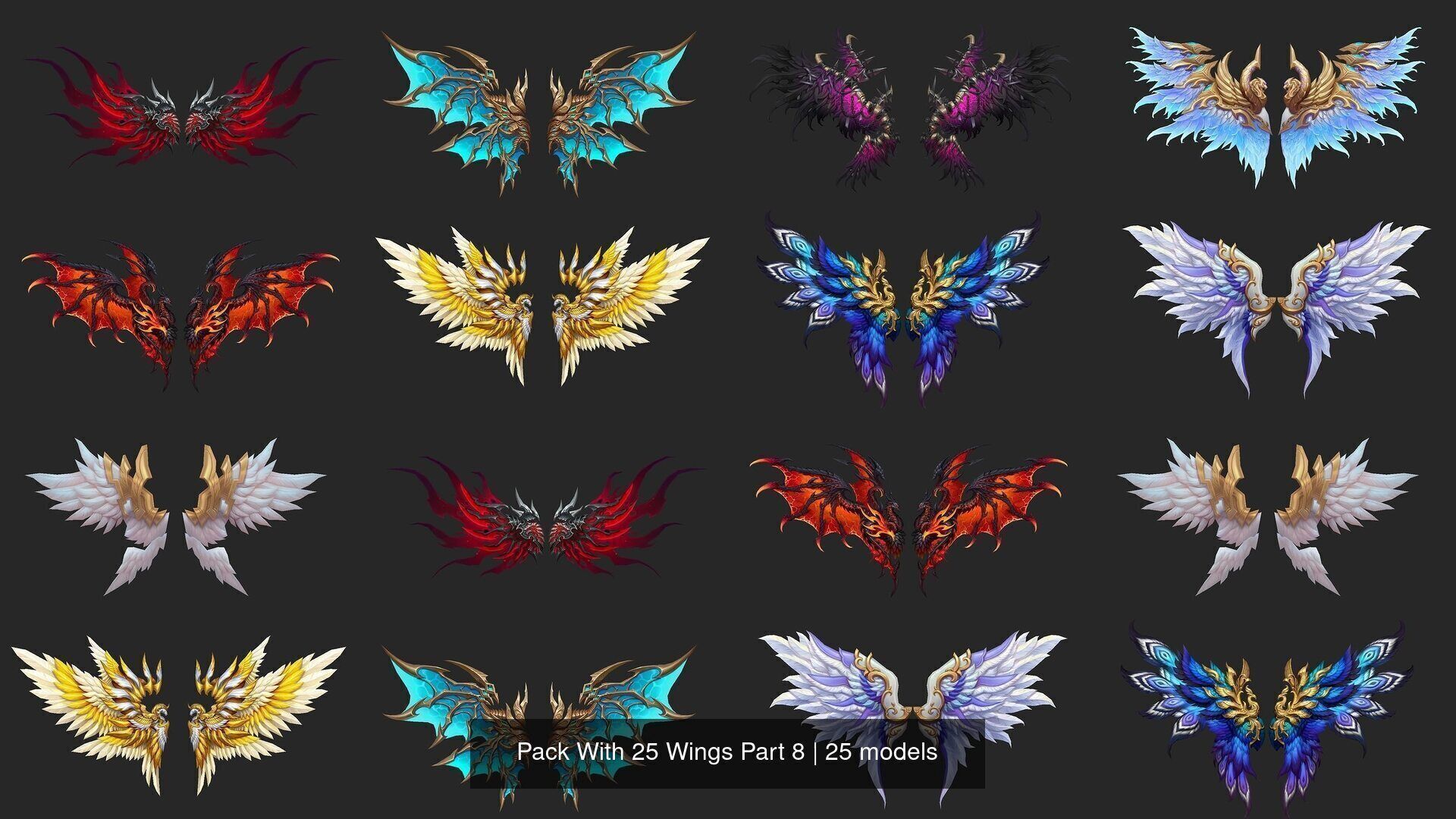 Pack With 25 Wings Part 8 3D Model Collection_2