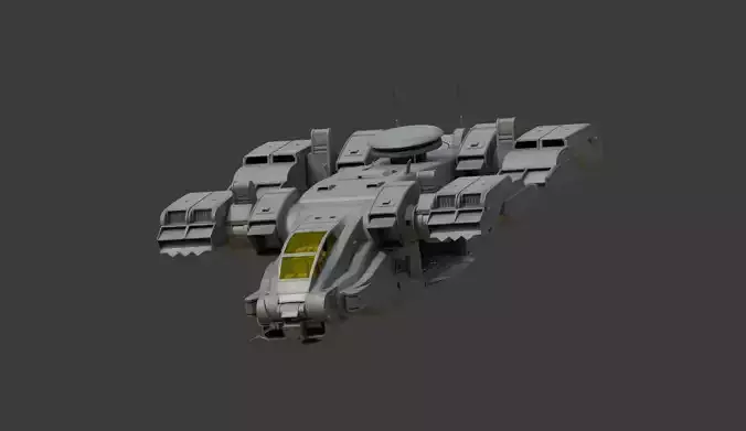 Rapid Insertion Transport VTOL Game Ready Vehicle 3D Model