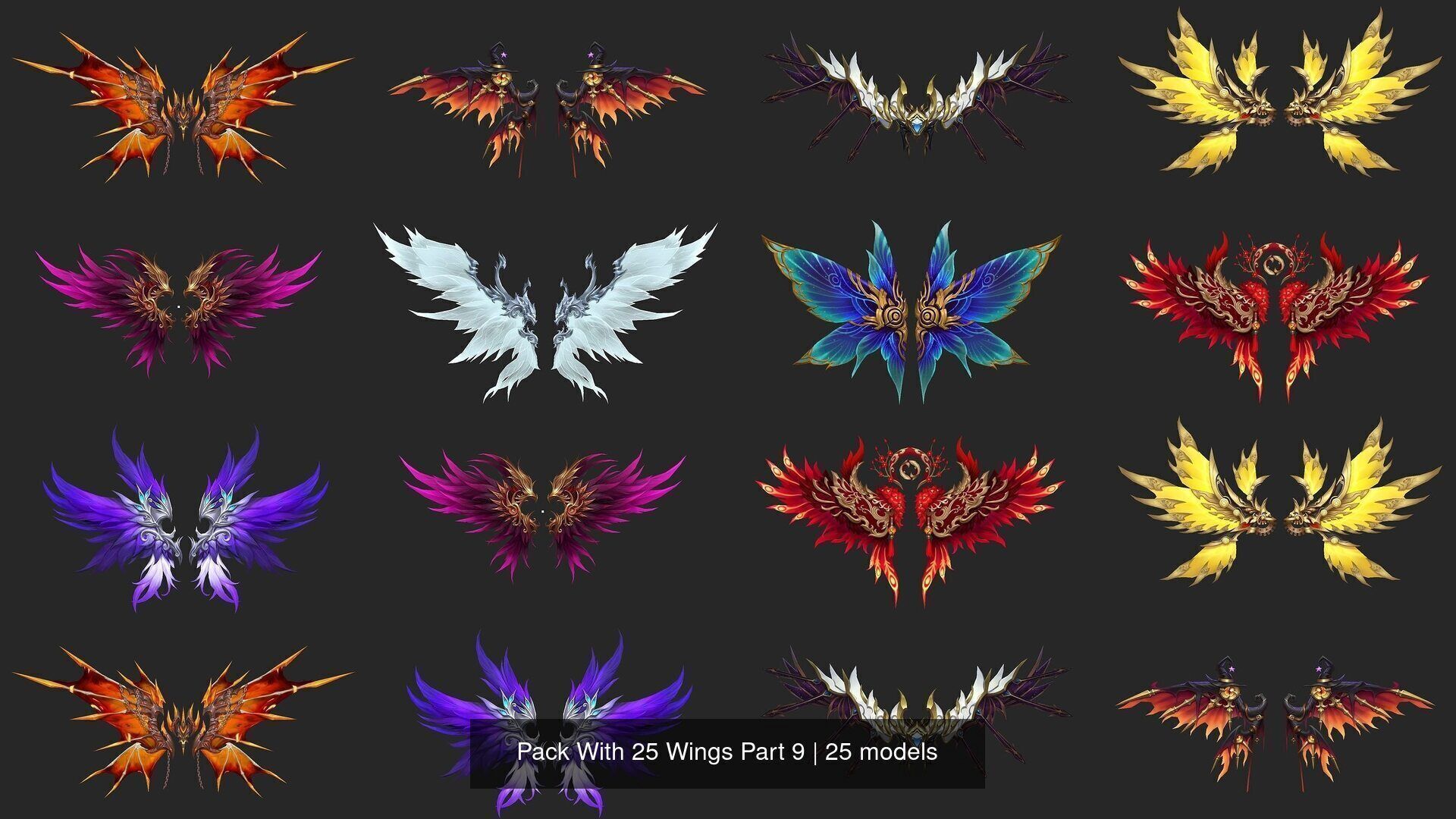 Pack With 25 Wings Part 9 3D Model Collection_4