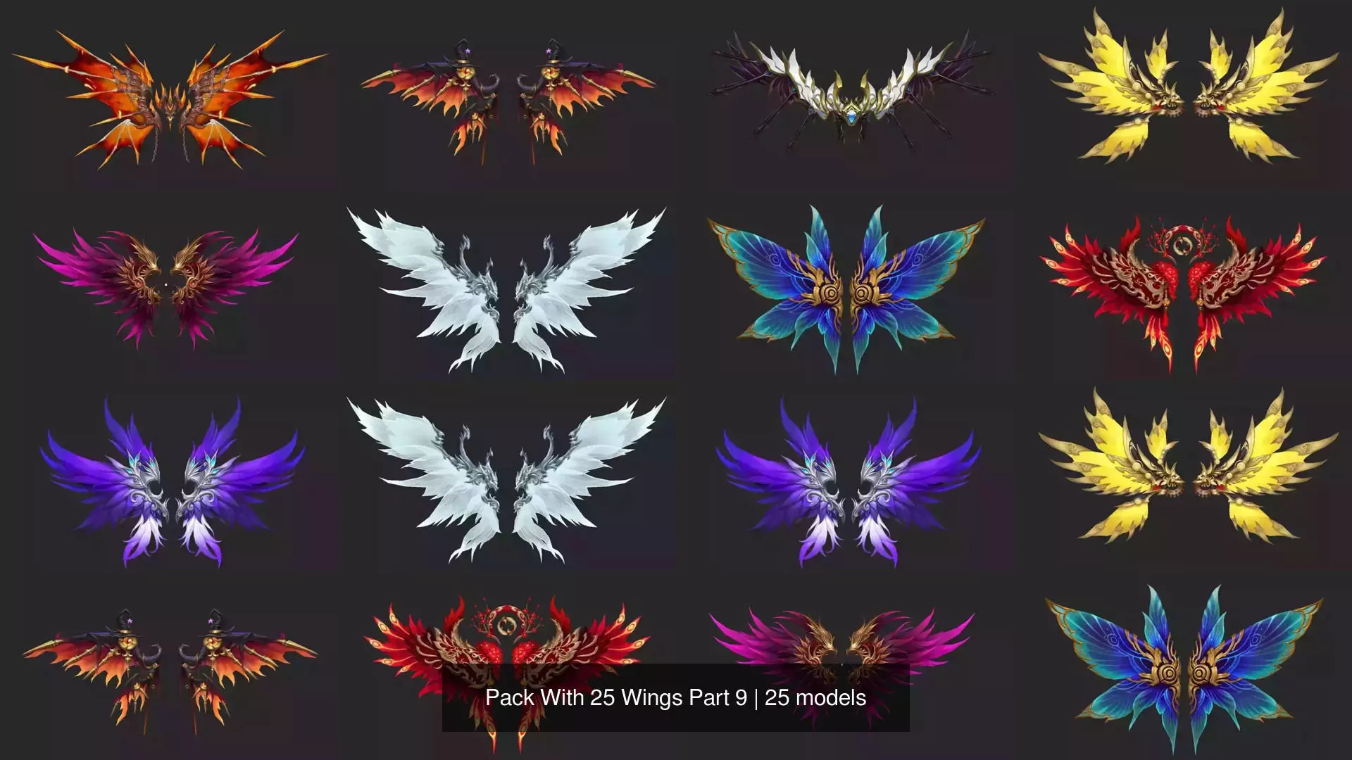 Pack With 25 Wings Part 9 3D Model Collection_2