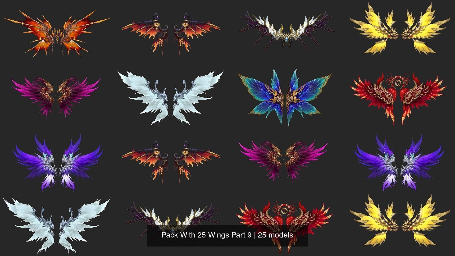 Pack With 25 Wings Part 9 3D Model Collection_3