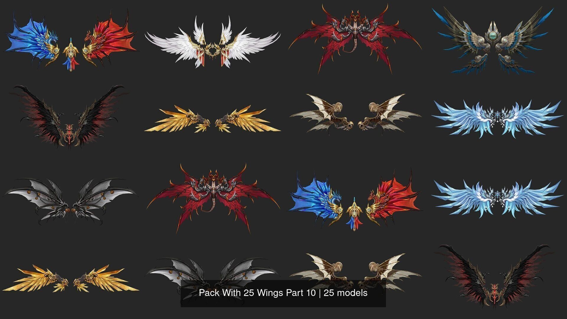 Pack With 25 Wings Part 10 3D Model Collection_2