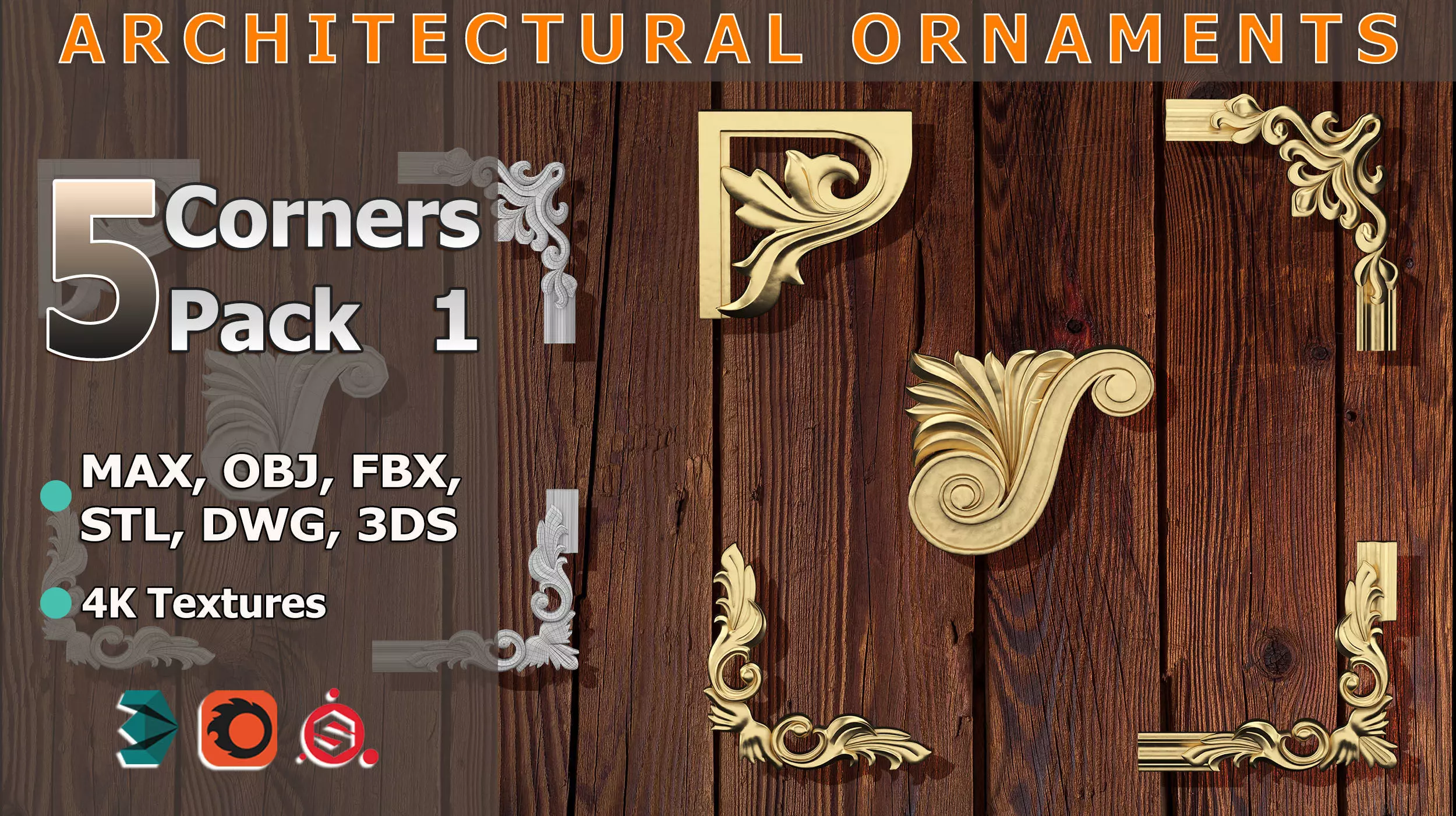 5 Corners Ornamental Pack 1 3D model_0