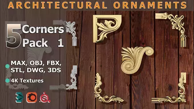 5 Corners Ornamental Pack 1 3D model