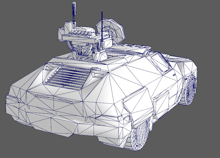 Next generation tanks armored vehicles radar vehicles Low-poly 3D model_5