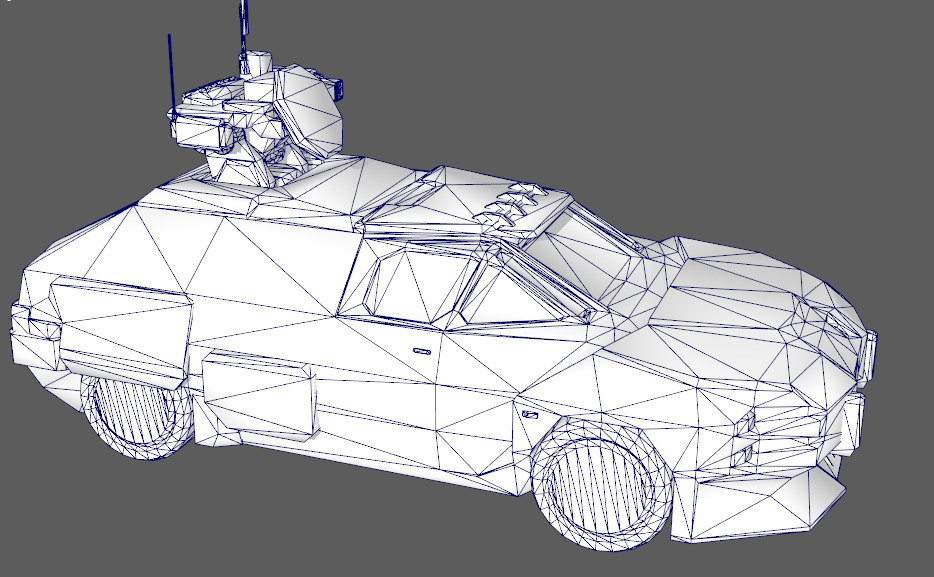 Next generation tanks armored vehicles radar vehicles Low-poly 3D model_4