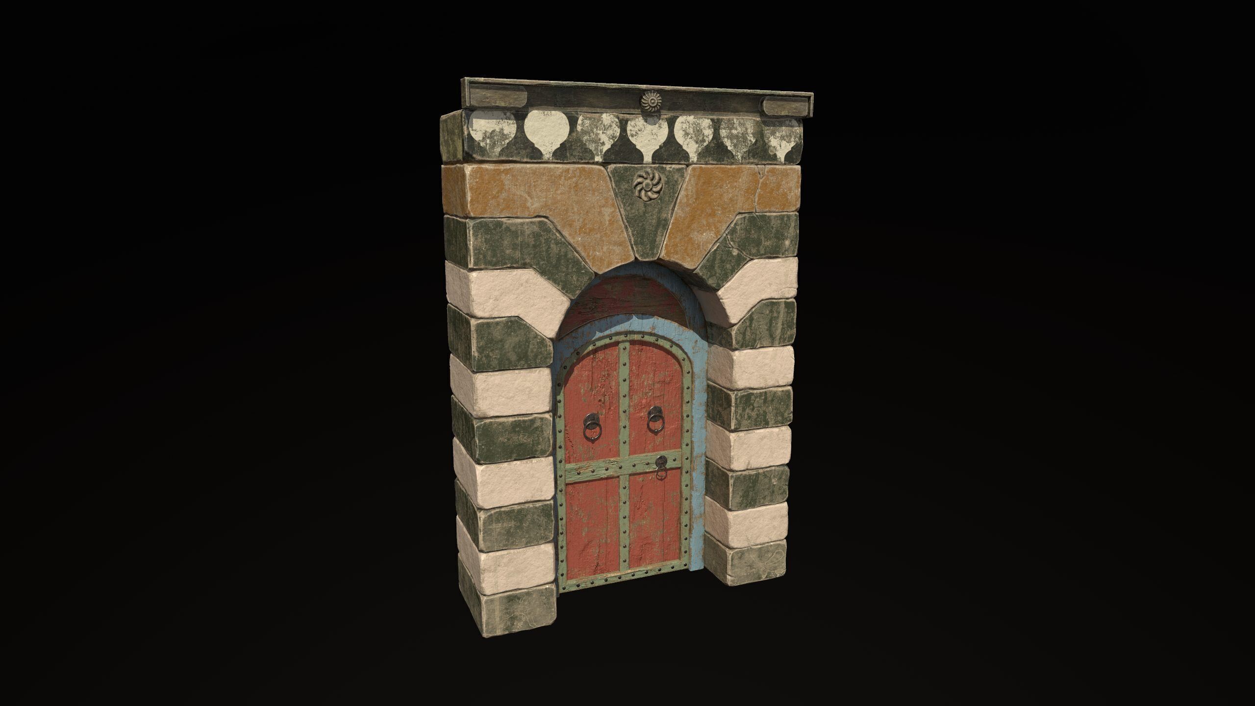 Architectural arches pottery pots bowls and pans Low-poly 3D model_4